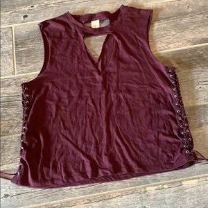 Darling Blue Side Lace Up Tank Top